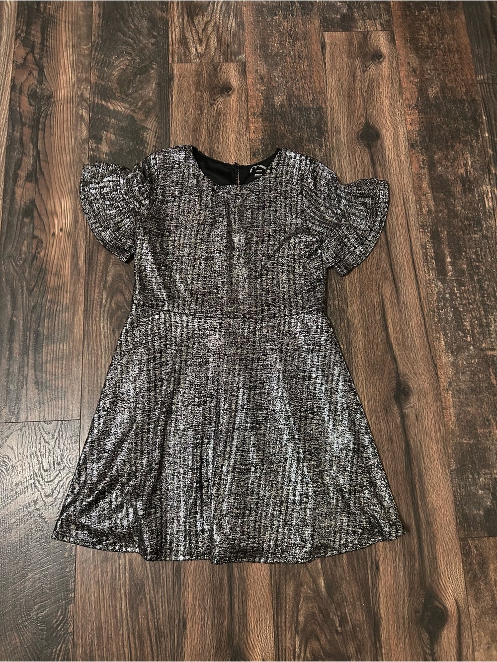 Target Girls Metallic Black Silver Sparkle Dress